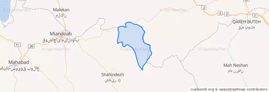Mapa de ubicacion de آجرلوی شرقی.