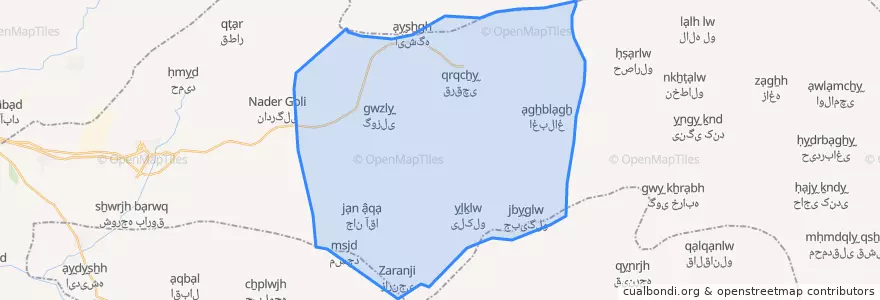 Mapa de ubicacion de آجرلوی غربی.