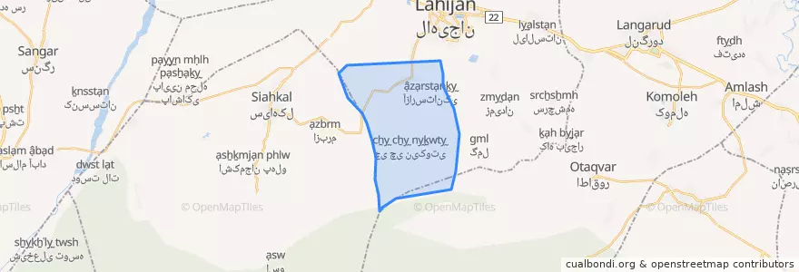 Mapa de ubicacion de دهستان آهندان.