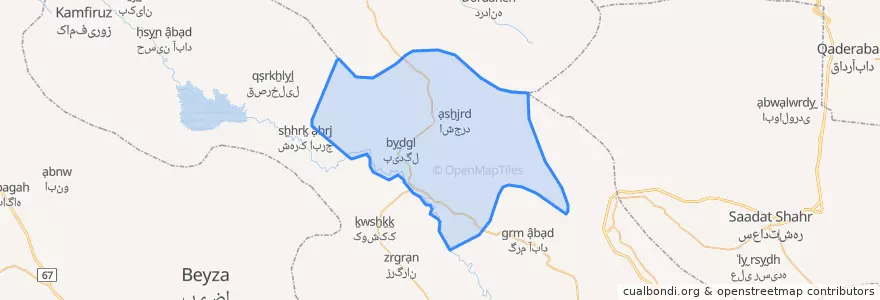 Mapa de ubicacion de دهستان ابرج.