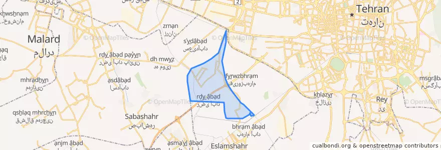Mapa de ubicacion de احمدآباد مستوفی.