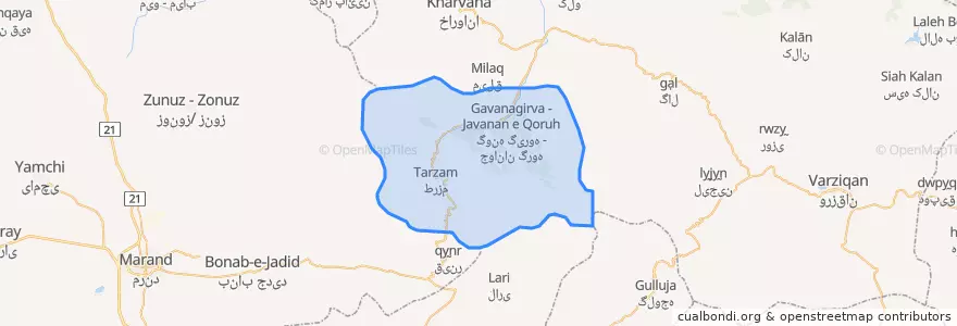 Mapa de ubicacion de ارزیل.