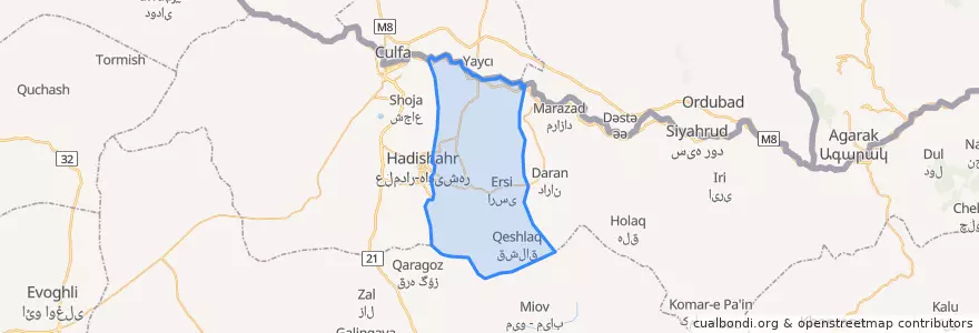 Mapa de ubicacion de ارسی.