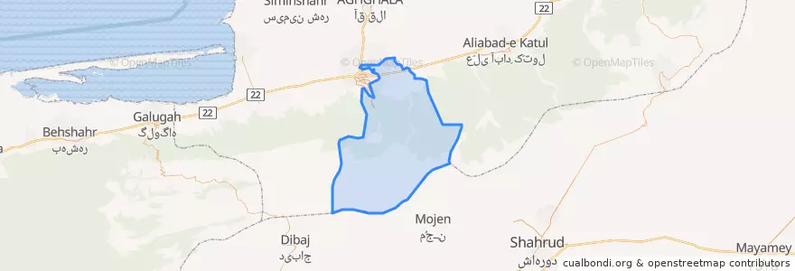 Mapa de ubicacion de استرآبادجنوبی.