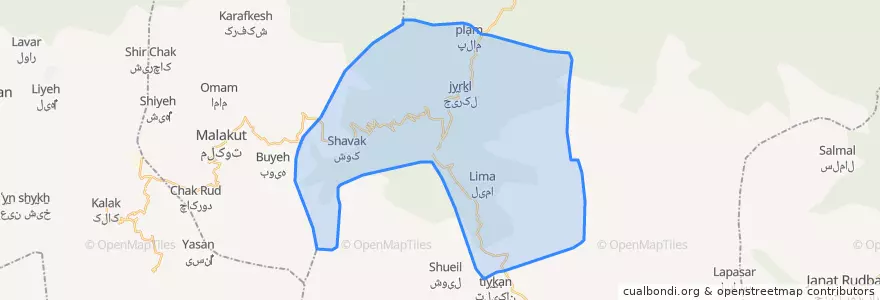 Mapa de ubicacion de اشکور سفلی.