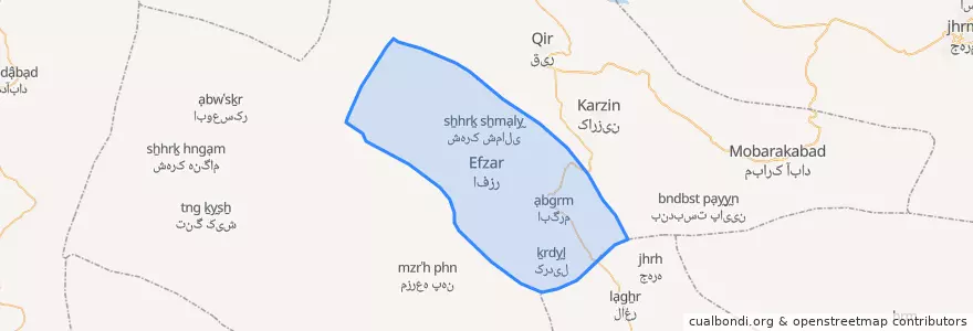 Mapa de ubicacion de دهستان افزر.