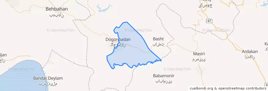 Mapa de ubicacion de امامزاده جعفر.