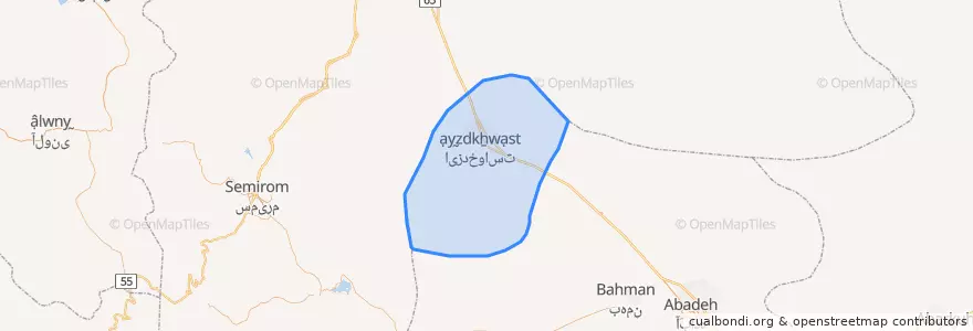 Mapa de ubicacion de دهستان ایزدخواست.