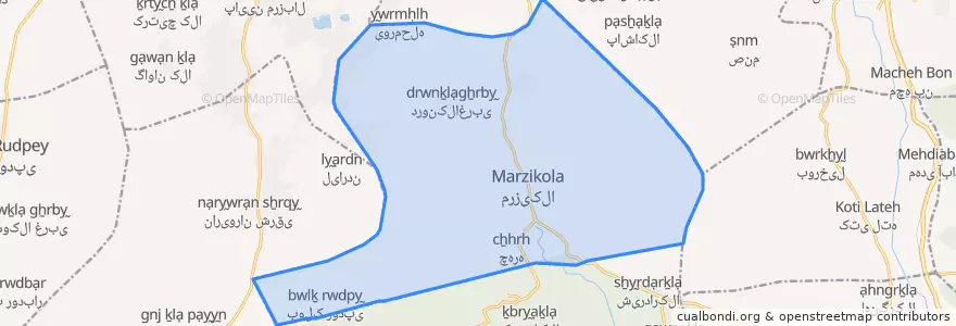 Mapa de ubicacion de بابل کنار.