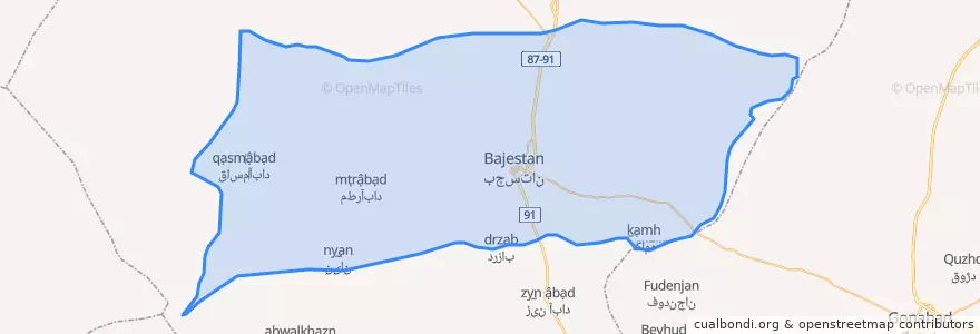 Mapa de ubicacion de بجستان.