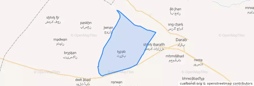 Mapa de ubicacion de دهستان بختاجرد.
