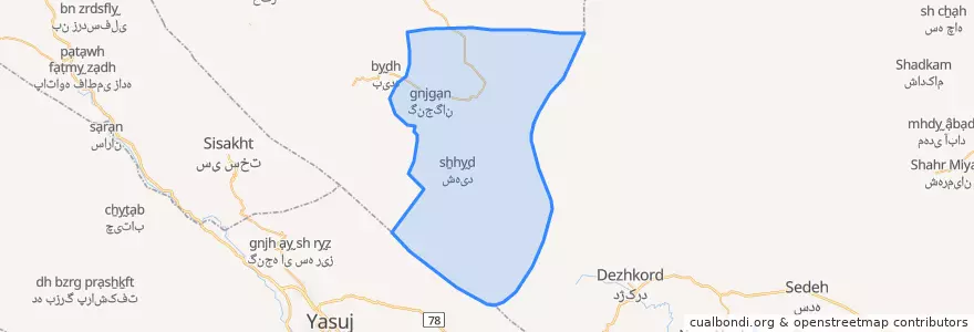 Mapa de ubicacion de برآفتاب.