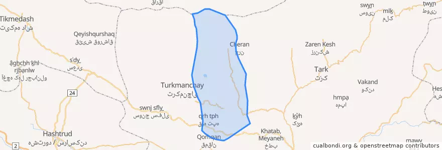 Mapa de ubicacion de بروانان شرقی.