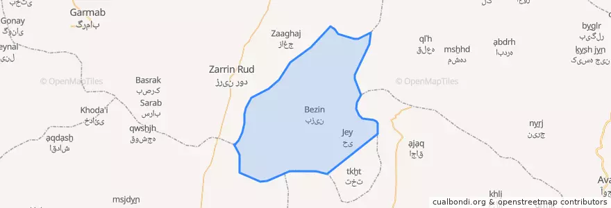 Mapa de ubicacion de بزینه رود.