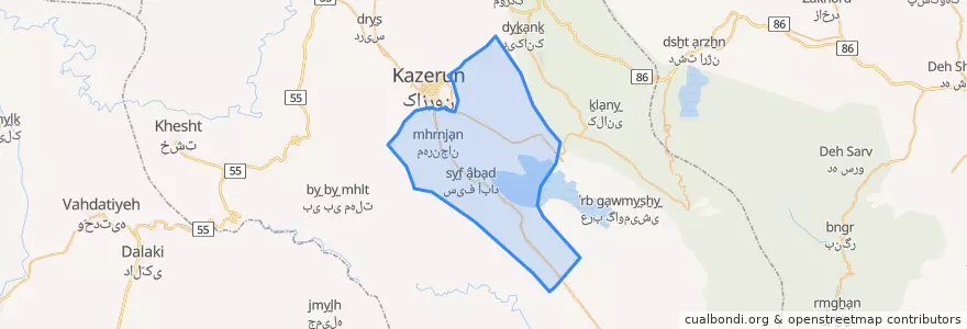 Mapa de ubicacion de دهستان بلیان.