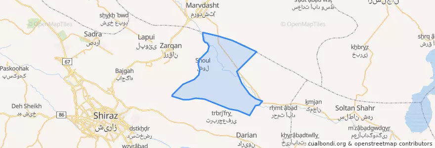 Mapa de ubicacion de دهستان بندامیر.