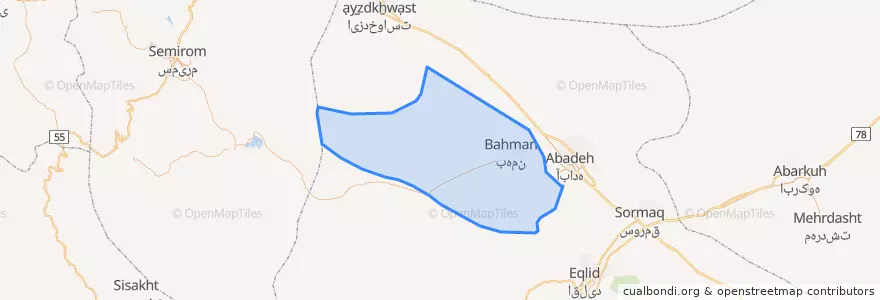 Mapa de ubicacion de Bahman RD.