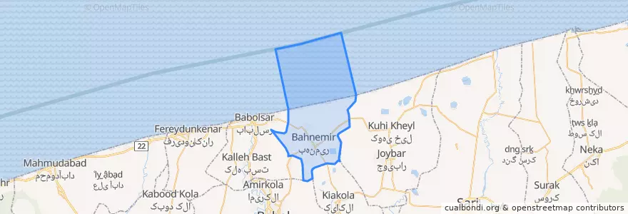 Mapa de ubicacion de بهنمیر.