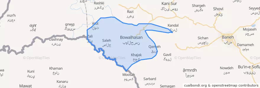 Mapa de ubicacion de بوالحسن.
