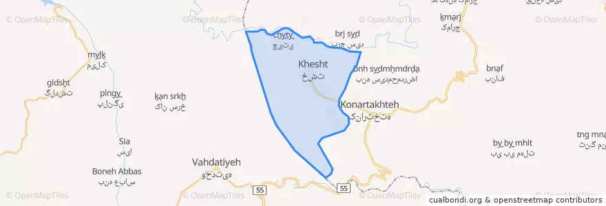 Mapa de ubicacion de دهستان بورکی.