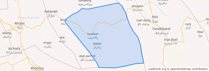 Mapa de ubicacion de بوشکان.