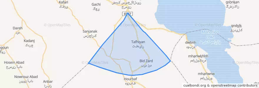Mapa de ubicacion de دهستان بیدزرد.