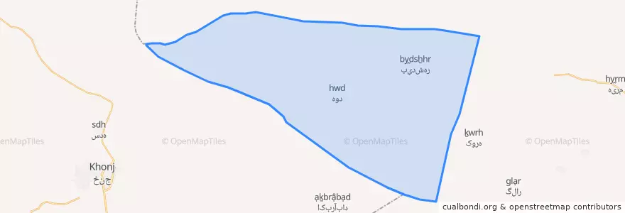 Mapa de ubicacion de دهستان بیدشهر.