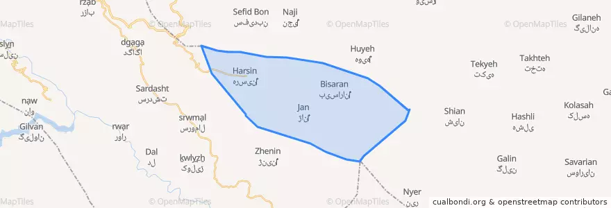 Mapa de ubicacion de بیساران.