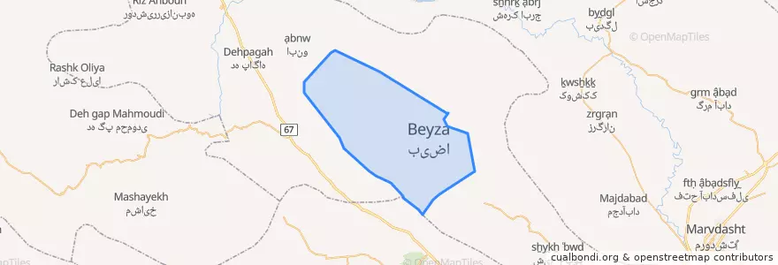 Mapa de ubicacion de دهستان بیضا.