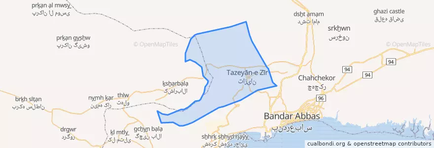 Mapa de ubicacion de تازیان.