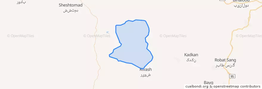 Mapa de ubicacion de تکاب.