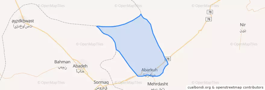 Mapa de ubicacion de دهستان تیرجرد.