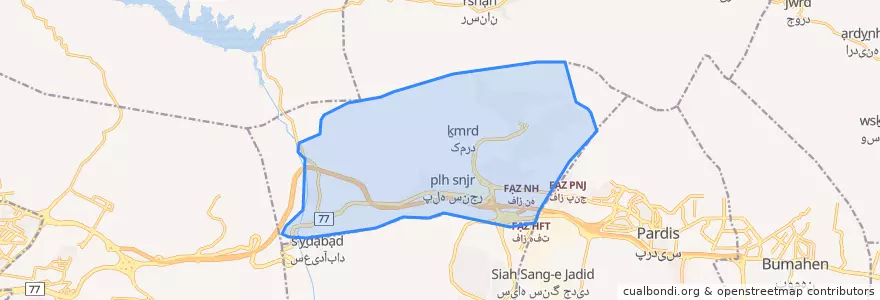 Mapa de ubicacion de جاجرود.