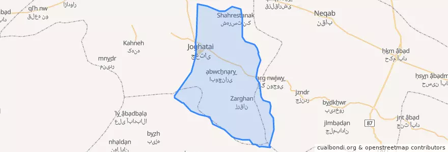 Mapa de ubicacion de جغتای.