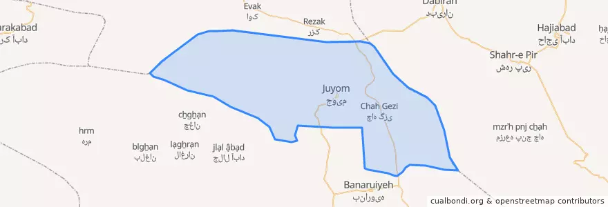 Mapa de ubicacion de دهستان جویم.