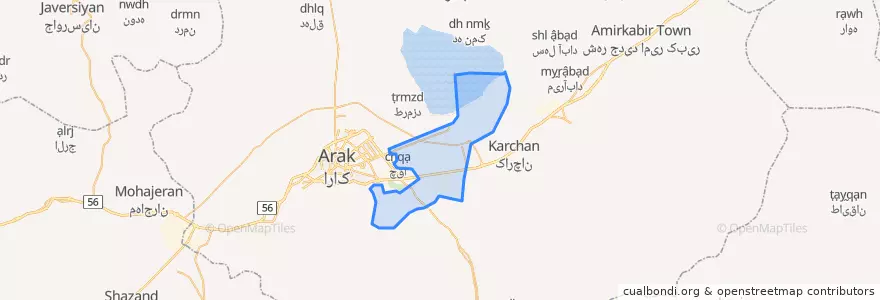 Mapa de ubicacion de حاجی آباد.