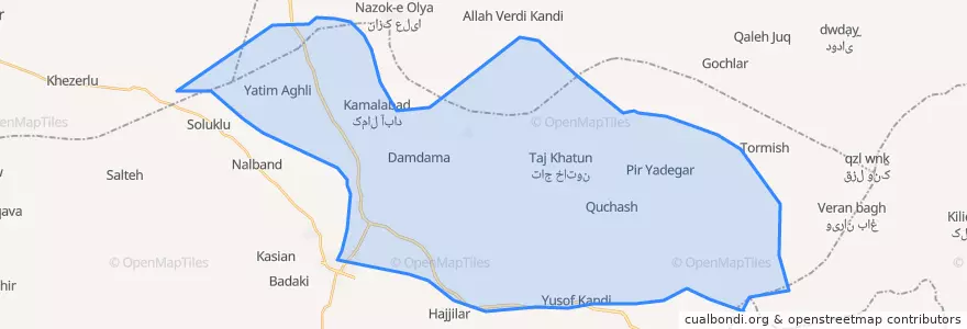 Mapa de ubicacion de حاجیلارشمالی.