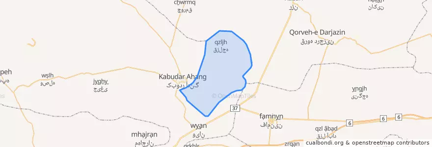 Mapa de ubicacion de حاجیلو.