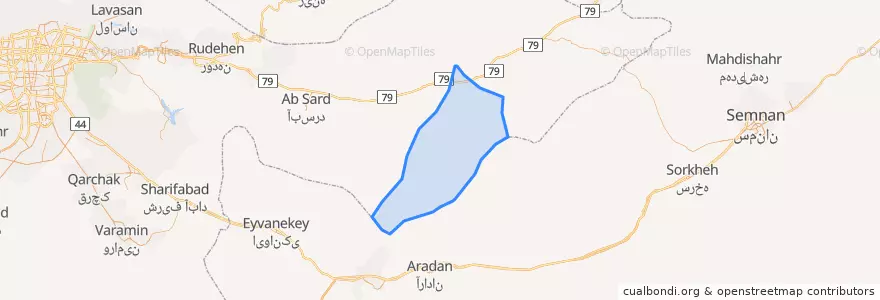 Mapa de ubicacion de حبلرود.