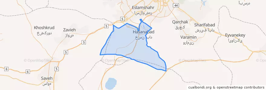 Mapa de ubicacion de حسن آباد.