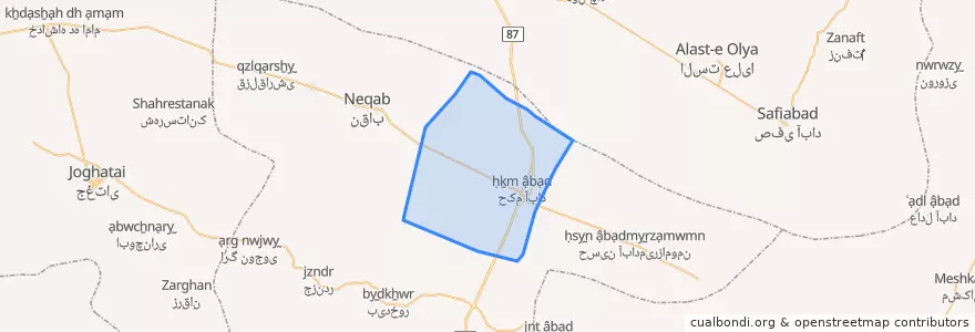 Mapa de ubicacion de حکم آباد.