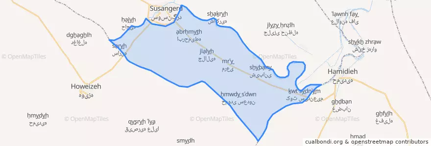 Mapa de ubicacion de حومه شرقی.