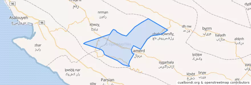 Mapa de ubicacion de دهستان حومه.