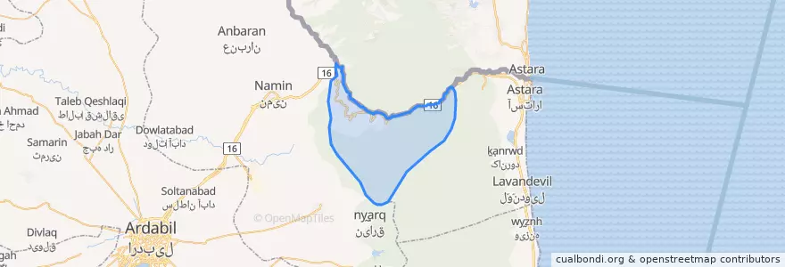 Mapa de ubicacion de حیران.