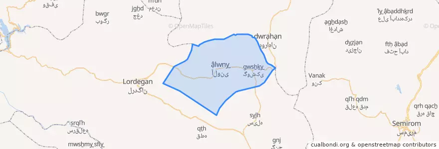 Mapa de ubicacion de دهستان خانمیرزا.