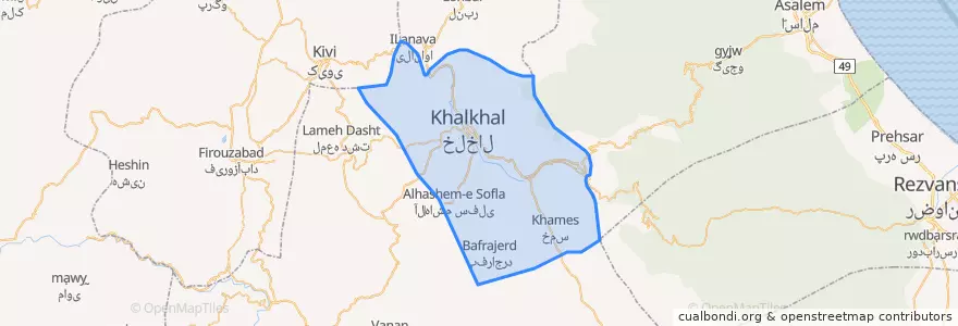 Mapa de ubicacion de خانندبیل شرقی.