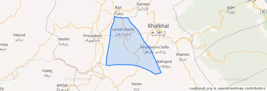Mapa de ubicacion de خانندبیل غربی.