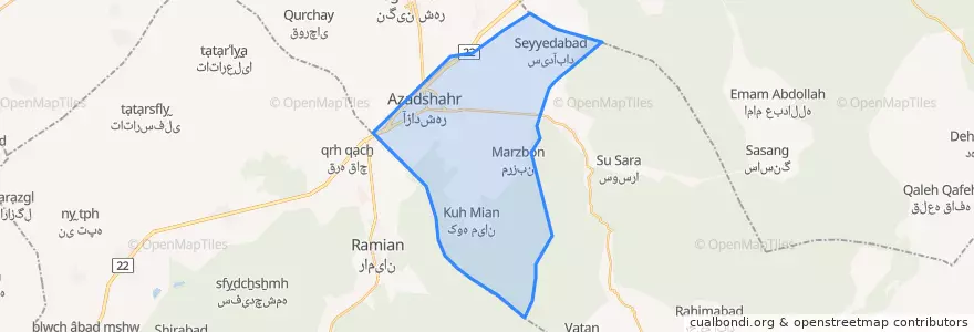 Mapa de ubicacion de خرمارودشمالی.