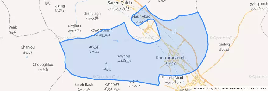 Mapa de ubicacion de خرمدره.