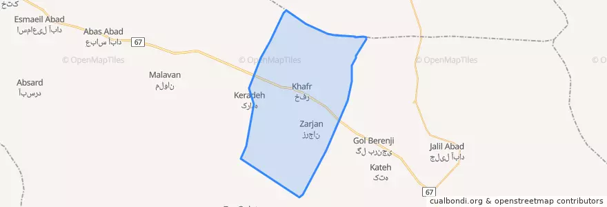 Mapa de ubicacion de دهستان خفر.